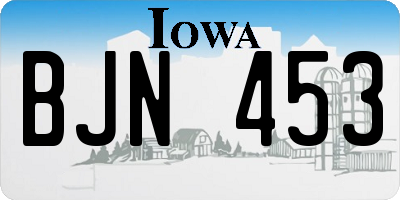 IA license plate BJN453