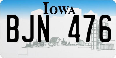 IA license plate BJN476