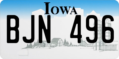 IA license plate BJN496