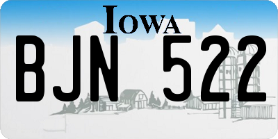 IA license plate BJN522