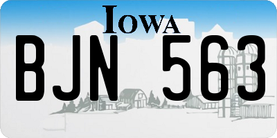 IA license plate BJN563