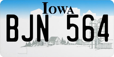 IA license plate BJN564