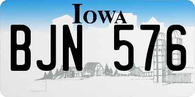 IA license plate BJN576