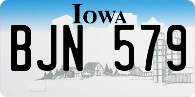 IA license plate BJN579