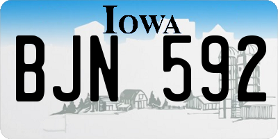 IA license plate BJN592
