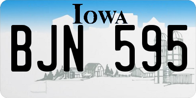 IA license plate BJN595