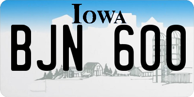 IA license plate BJN600