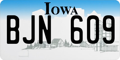 IA license plate BJN609