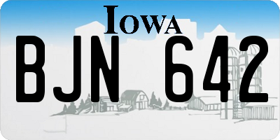IA license plate BJN642