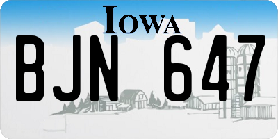 IA license plate BJN647