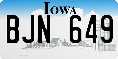 IA license plate BJN649