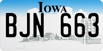 IA license plate BJN663