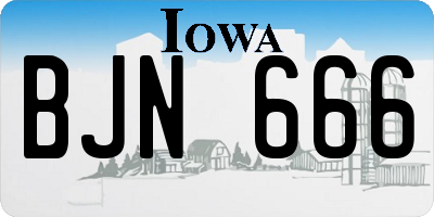 IA license plate BJN666