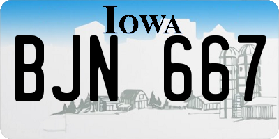 IA license plate BJN667