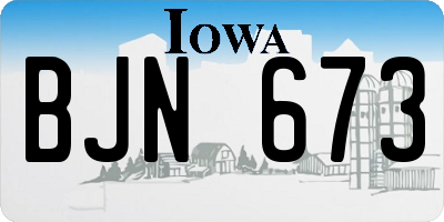 IA license plate BJN673