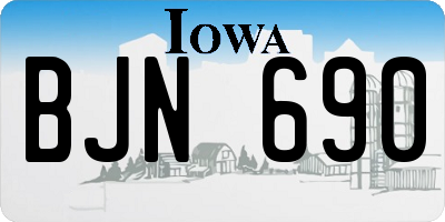 IA license plate BJN690