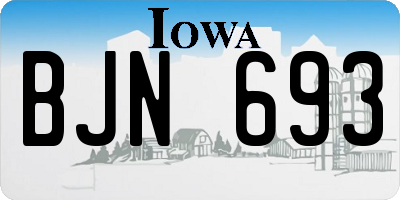 IA license plate BJN693