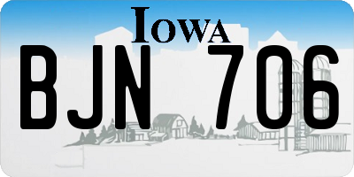 IA license plate BJN706