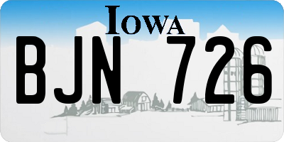 IA license plate BJN726