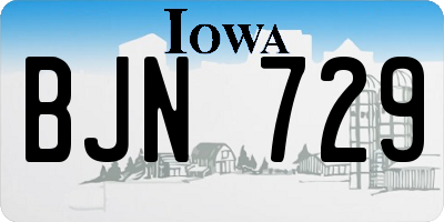 IA license plate BJN729
