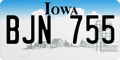 IA license plate BJN755