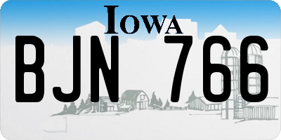 IA license plate BJN766