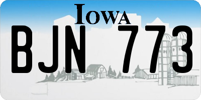 IA license plate BJN773