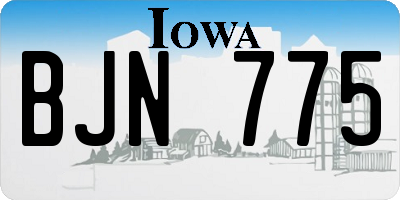 IA license plate BJN775