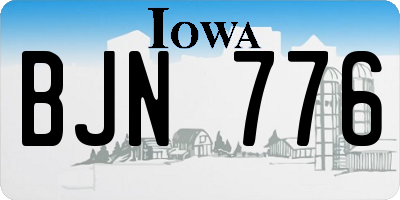 IA license plate BJN776