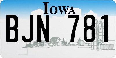 IA license plate BJN781