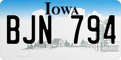 IA license plate BJN794
