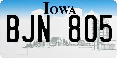 IA license plate BJN805