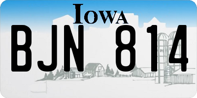 IA license plate BJN814
