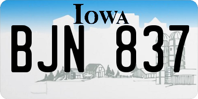IA license plate BJN837