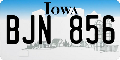 IA license plate BJN856
