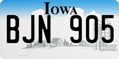 IA license plate BJN905