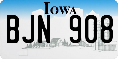 IA license plate BJN908