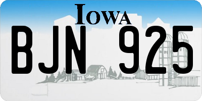 IA license plate BJN925
