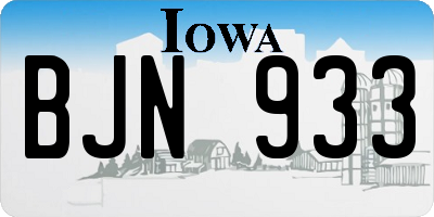 IA license plate BJN933