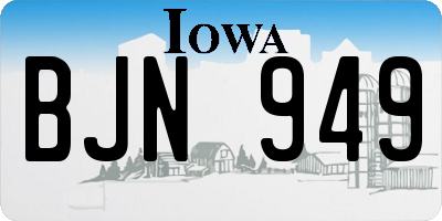 IA license plate BJN949