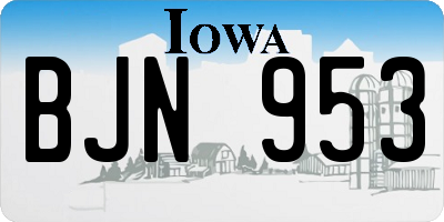 IA license plate BJN953