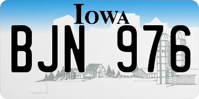 IA license plate BJN976