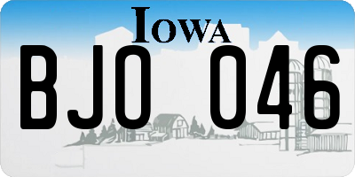 IA license plate BJO046