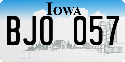 IA license plate BJO057