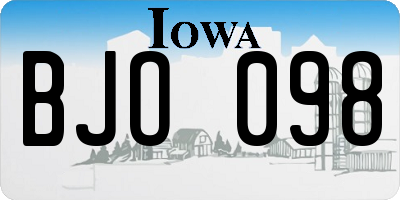 IA license plate BJO098