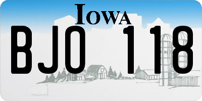 IA license plate BJO118