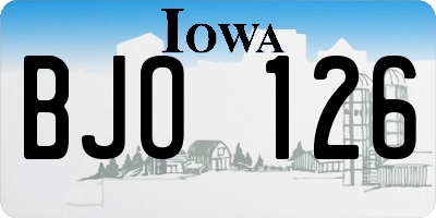 IA license plate BJO126