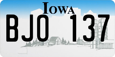 IA license plate BJO137