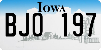 IA license plate BJO197