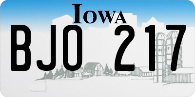 IA license plate BJO217